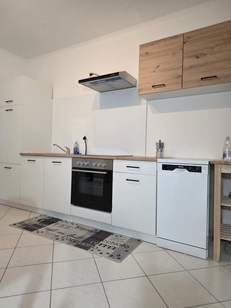 Küchenzeile mit Backofen, Herd und Geschirrspüler